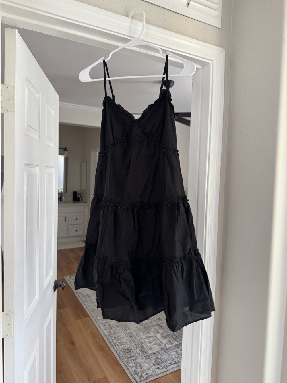 Black Tiered Spaghetti Strap Dress